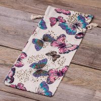 Sacchetti tipo lino con stampa 16 x 37 cm - naturale / farfalla In viaggio
