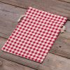 Sacchetti tipo lino con stampa 18 x 24 cm - naturale / traliccio rosso Per bambini