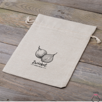 Sacco tipo lino con stampa 30 x 40 cm - per le cipolle (DE) Sacchi con chiusura rapida e semplice