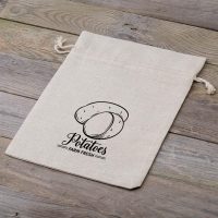 Sacco tipo lino con stampa 35 x 50 cm - per patate (EN) Sacchi con chiusura rapida e semplice