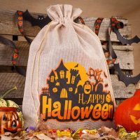 Sacchetti per Halloween (num.1) di juta 30 x 40 cm - naturale chiaro Saco grandi 30x40 cm