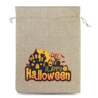 Sacchetti per Halloween (num.1) di juta, 40 x 55 cm - naturale Saco grandi 40x55 cm