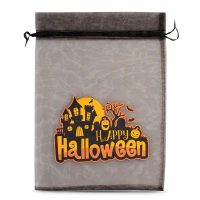 Sacchetti per Halloween (num.1) di organza 30 x 40 cm - nero Sacchetti neri