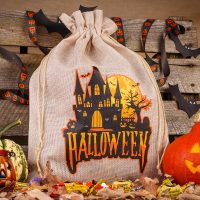 Sacchetti per Halloween (num.2) di juta 30 x 40 cm - naturale chiaro Halloween