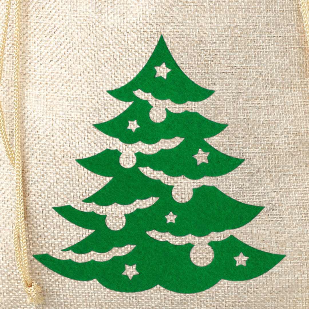 Sacco di iuta 26 x 35 cm - Natale Sacchetti naturali chiari