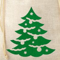 Sacco di iuta 26 x 35 cm - Natale Sacchetti naturali chiari