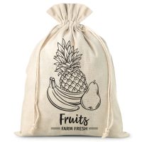 Sacco tipo lino 30 x 40 cm con stampa - frutta (EN) Courses et stockage dans la cuisine