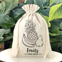Sacco tipo lino 30 x 40 cm con stampa - frutta (EN) Sacchi di lino