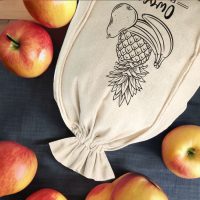 Sacco tipo lino 30 x 40 cm con stampa - frutta (PL) Zero sprechi