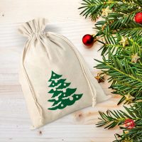 Sacco tipo lino con stampa 26 x 35 cm - albero di Natale IT Sacchetti con stampa