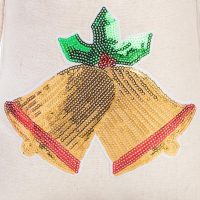Sacco tipo lino con stampa 26 x 35 cm - Natale / campana Sacchetti di lino