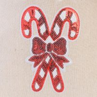 Sacco tipo lino con stampa 30 x 40 cm - Natale / lecca Sacchetti di lino