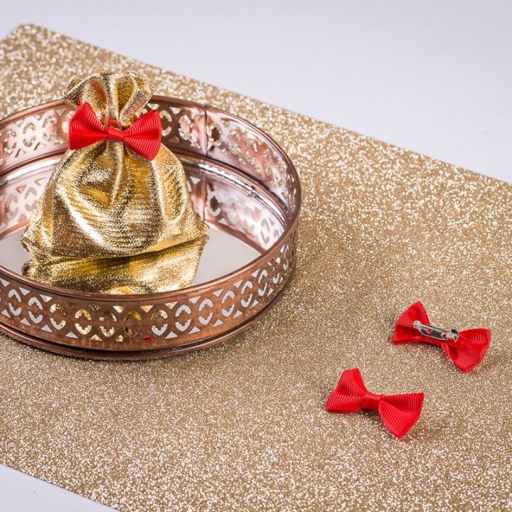 in tessuto 4 x 2 cm - rossi Feste e occasioni speciali