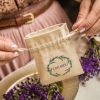 Sacchetti tipo lino 10 x 13 cm con stampa lavanda Fai-Da-Te: set creativi
