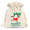 Sacchetti tipo lino 12 x 15 cm con stampa - Babbo Natale Sacchetto di Natale