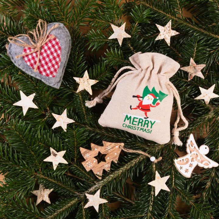 Sacchetti tipo lino 12 x 15 cm con stampa - Babbo Natale Tutti i prodotti