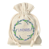 Sacchetti tipo lino 9 x 12 cm con stampa lavanda Sacchetti per lavanda