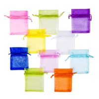 Sacchetti di organza 7 x 9 cm - mix di colori primaverili Woreczki z organzy