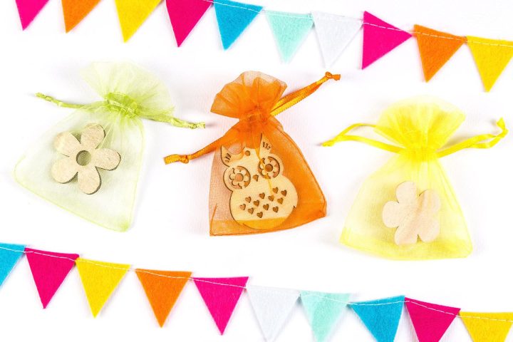 Sacchetti di organza 7 x 9 cm - mix di colori primaverili Sacchetti per frutta