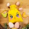 Sacchetti di velluto 13 x 18 cm con stampa - pollo Sacchetti gialli