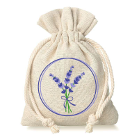 Sacchetti tipo lino 10 x 13 cm con stampa lavanda Sacchetti per lavanda