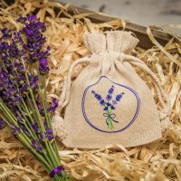 Sacchetti tipo lino 10 x 13 cm con stampa lavanda Decorazione della tavola