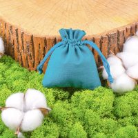 Sacchetti di cotone 11 x 14 cm - turchese Sacchetti piccoli
