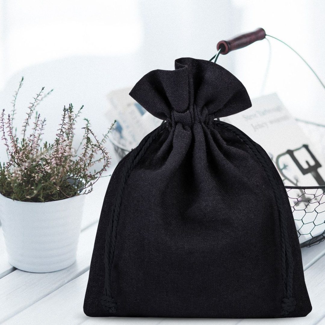 Sacchetti di cotone 12 x 15 cm - nero Decorazione della tavola