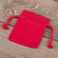 Sacchetti di cotone 6 x 8 cm - rosso Festa della Donna