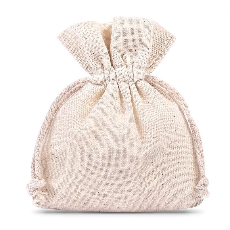 10 Sacchetti Di Cotone Piccoli Con Coulisse – 10x8 Cm, Bianco Rotto, Perfetti Per Bomboniere E Saponi