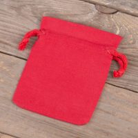 Sacchetti di cotone 9 x 12 cm - rosso Festa della Donna