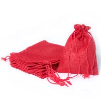 Sacchetti di juta 10 x 13 cm - rosso Sacchetto di Natale