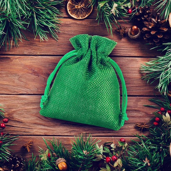 Sacchetti di juta 13 x 18 cm - verde Per bambini