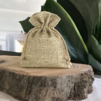 Sacchetti di juta 6 x 8 cm - naturale Halloween