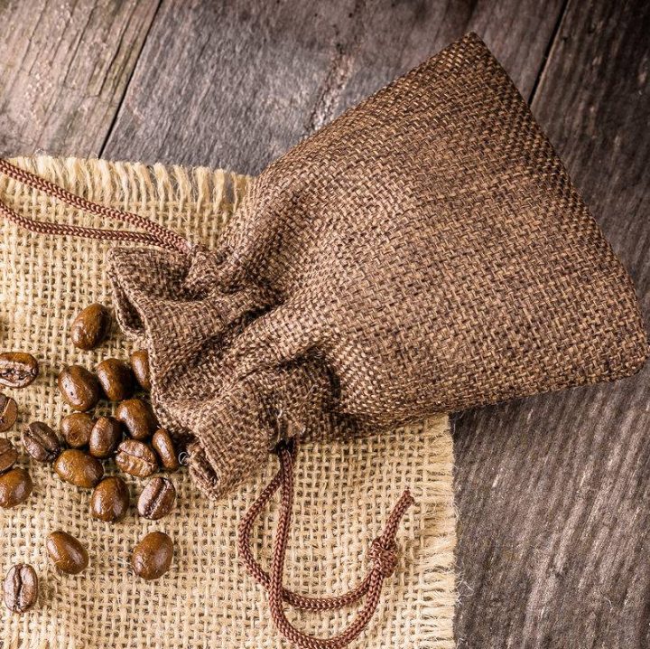 Sacchetti di juta 6 x 8 cm - naturale scuro Sacchetti marroni