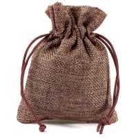Sacchetti di juta 6 x 8 cm - naturale scuro