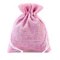 Sacchetti di juta 6 x 8 cm - rosa chiaro Baby Shower