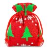Sacchetti di juta 8 x 10 cm - rosso / albero di Natale Sacchetto di Natale