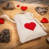 Sacchetti tipo lino 9 x 12 cm - naturale - cuore Festa della Donna