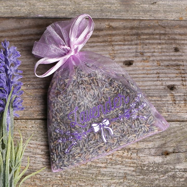 Sacchetti di organza 10 x 13 cm - lilla con stampa (lavanda) Lifehack: idee intelligenti
