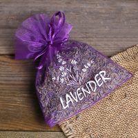 Sacchetti di organza 10 x 13 cm - viola con stampa (lavanda) - 2 Lifehack: idee intelligenti