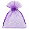 Sacchetti di organza 9 x 12 cm - viola con stampa (lavanda) - 3 Sacchetti viola