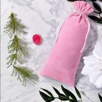 Sacchetti di velluto 11 x 20 cm - rosa chiaro San Valentino