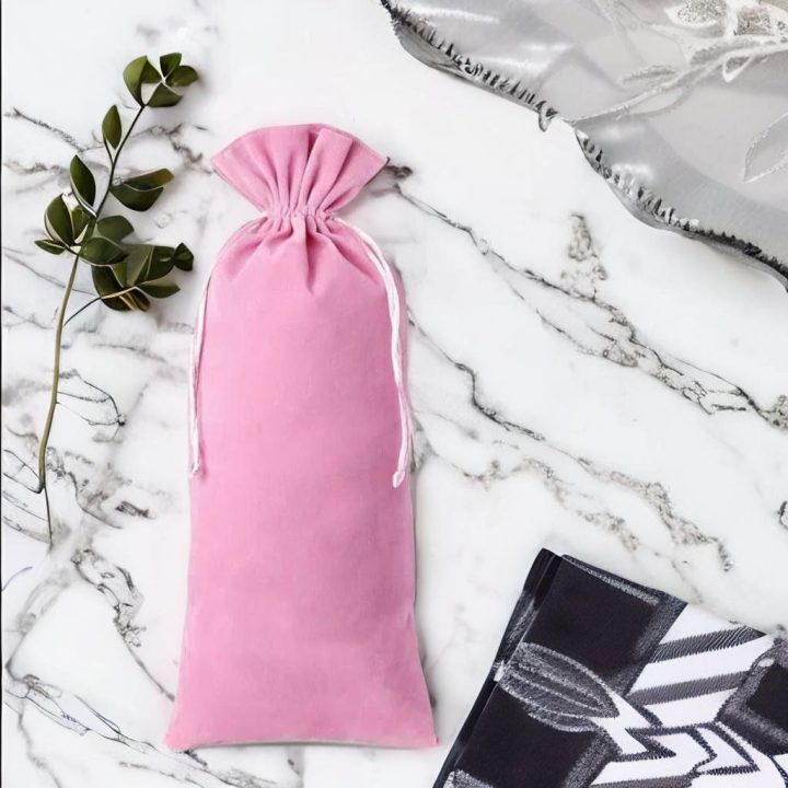 Sacchetti di velluto 11 x 20 cm - rosa chiaro Decorazione della tavola