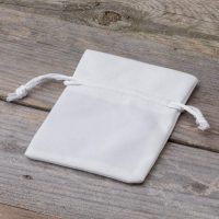 Sacchetti di velluto 13 x 18 cm - bianco Battesimo