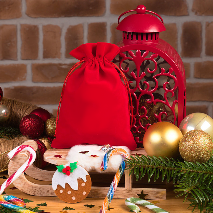 Sacchetti di velluto 13 x 18 cm - rosso San Valentino