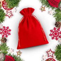 Sacchetti di velluto 13 x 18 cm - rosso Candele
