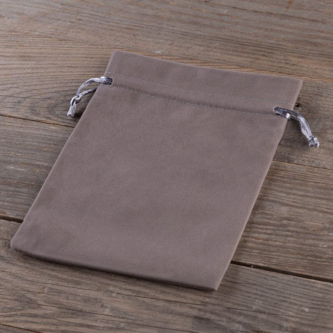 Sacchetti di velluto 9 x 12 cm - argento Baby Shower