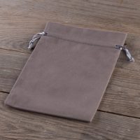 Sacchetti di velluto 9 x 12 cm - argento Baby Shower