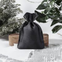 Sacchetti in raso 6 x 8 cm - nero Decorazione della tavola